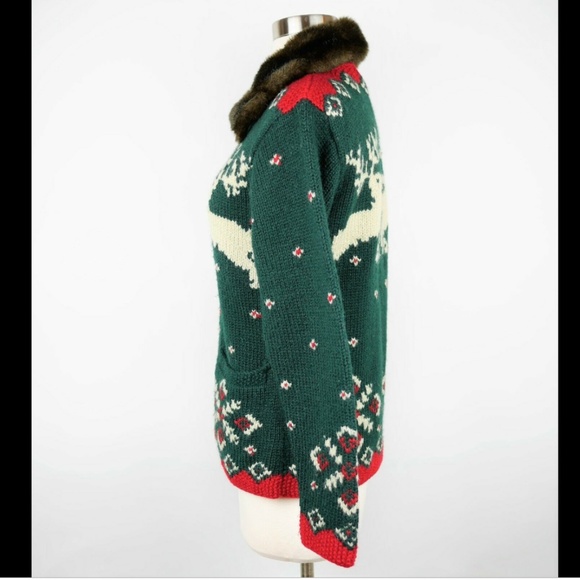 LAUREN RALPH LAUREN Green hand knit wool sweater - Picture 3 of 8